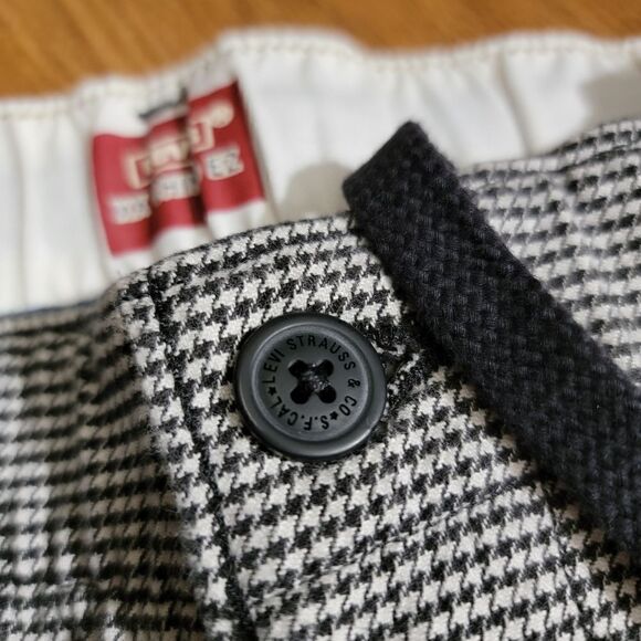 Levi's Premium XX Chino EZ Taper III Pants Trousers Black Grey Pattern Cotton S - Picture 10 of 15